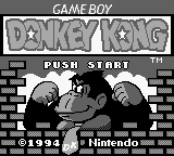 Donkey Kong title screen for GameBoy